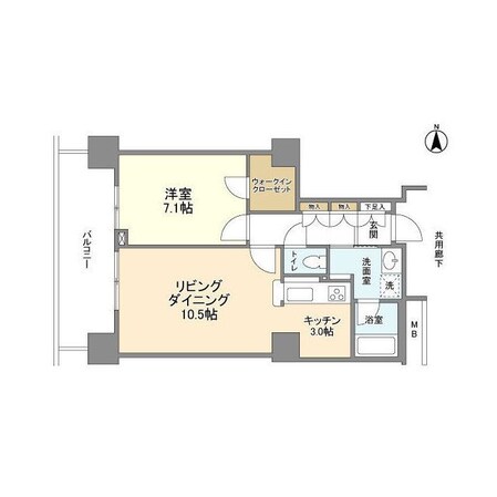 豊洲駅 徒歩1分 13階の物件間取画像